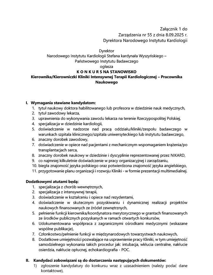 Ogłoszenie o konkursie str. 1